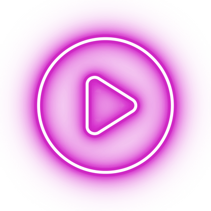Neon pink play button icon